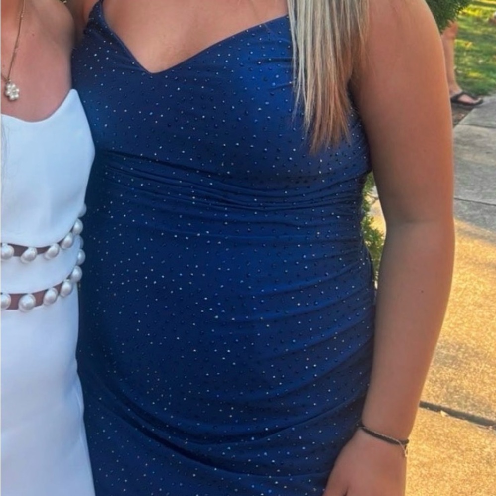 Dancing Queen Strapless Blue Dress